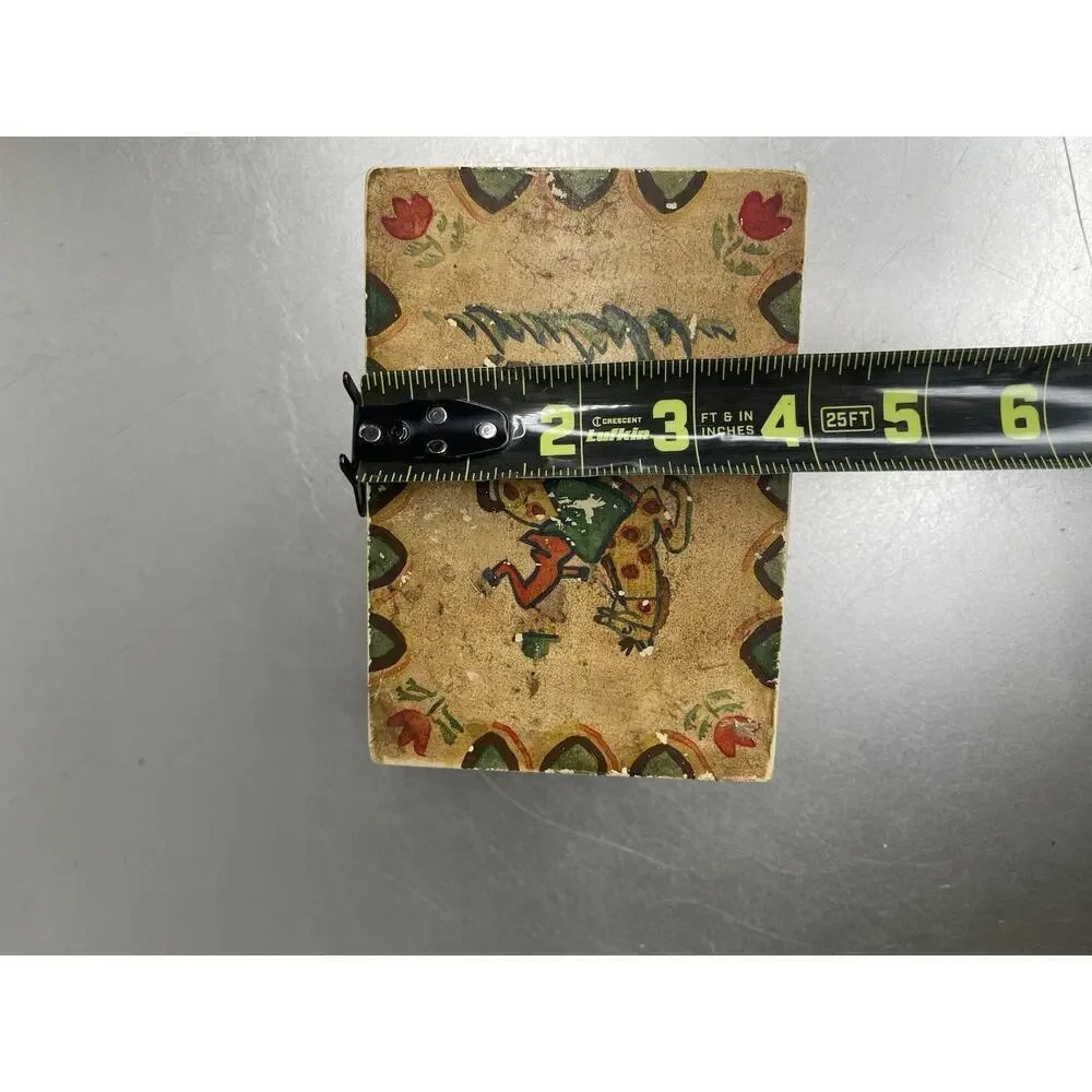 Vintage Horse Flower Wooden Hand Painted Trinket Jewelry Box Decor